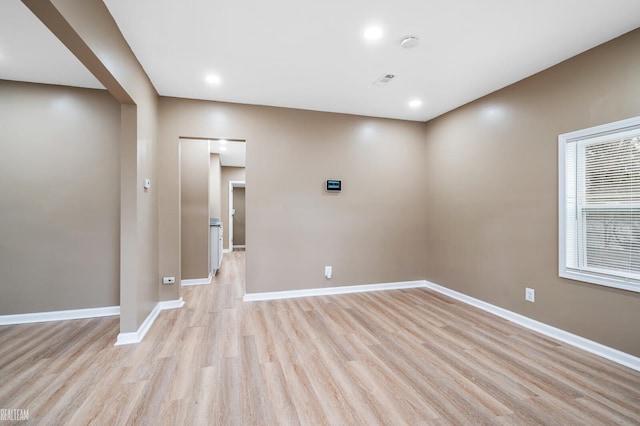 empty room featuring light hardwood / wood-style flooring