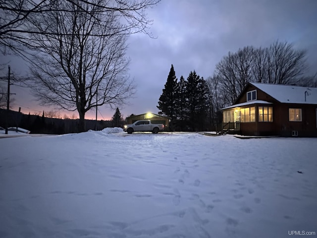 view of snowy yard