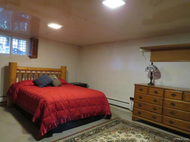 bedroom featuring baseboard heating