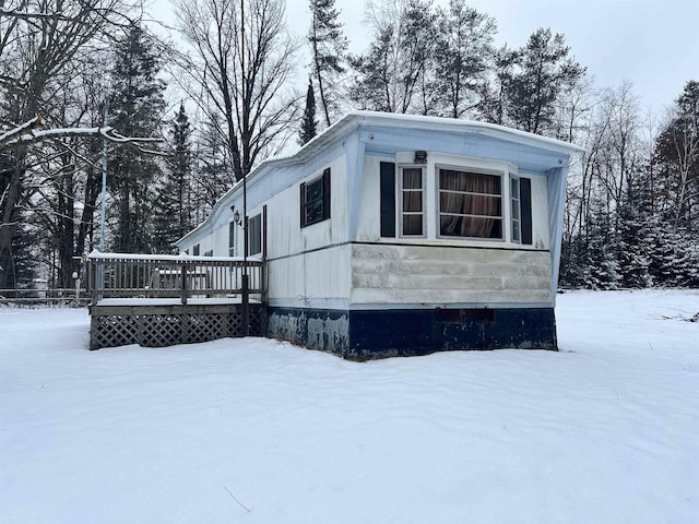 view of snowy exterior