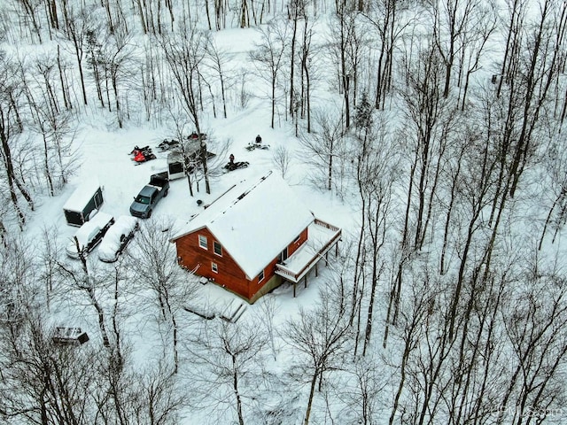 view of snowy aerial view