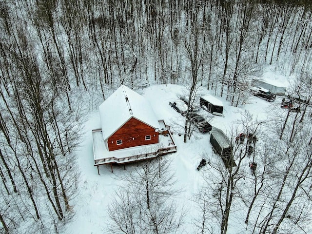 view of snowy aerial view