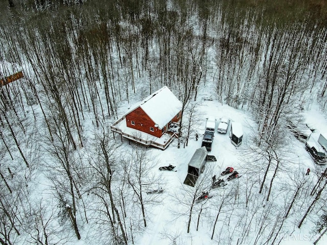 view of snowy aerial view