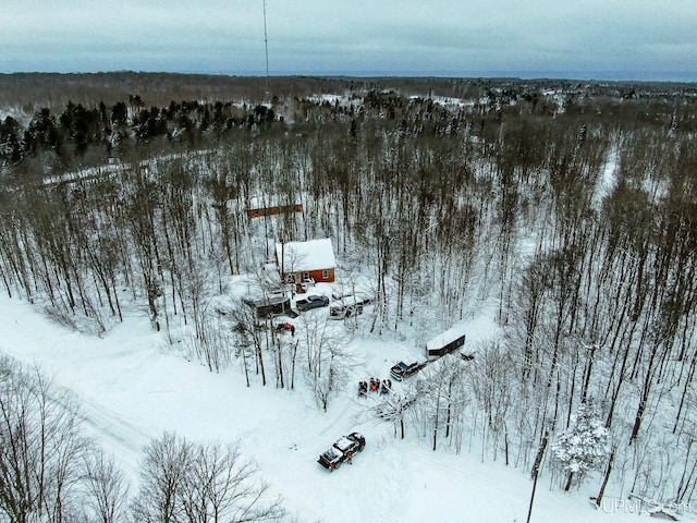 view of snowy aerial view