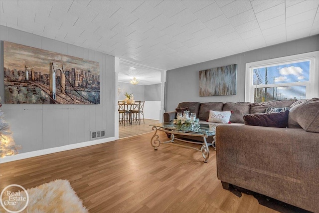 living room featuring hardwood / wood-style floors