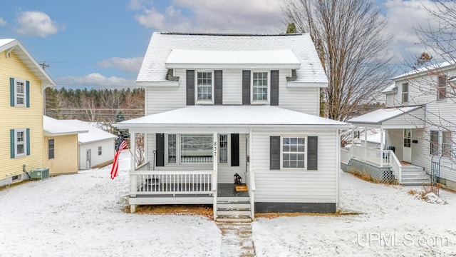 view of front of house with central AC