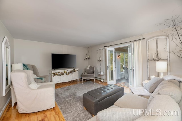 living room featuring hardwood / wood-style flooring