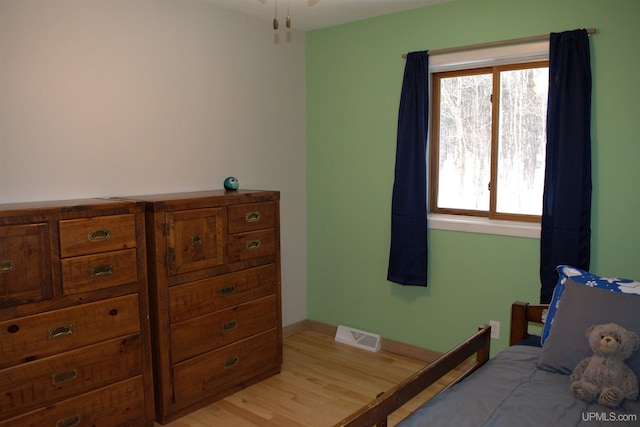 bedroom featuring light hardwood / wood-style flooring