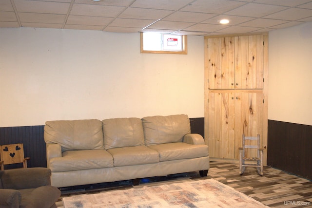 living room with hardwood / wood-style floors