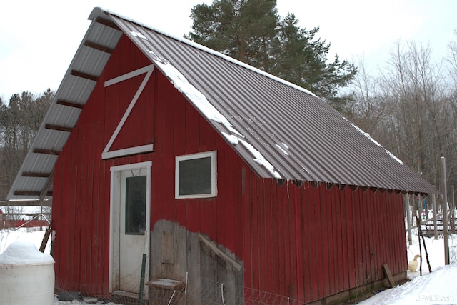 view of snow covered structure