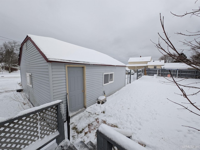 view of yard covered in snow