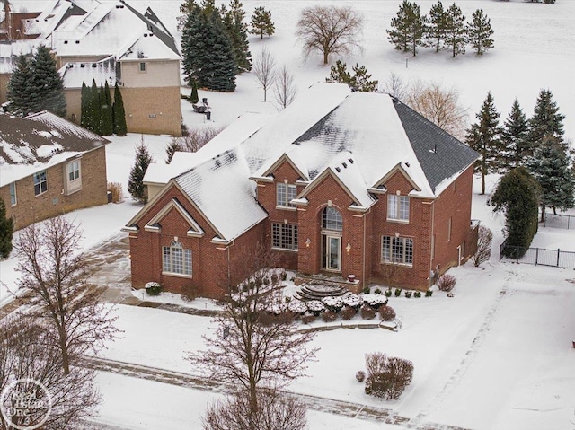 view of snowy aerial view