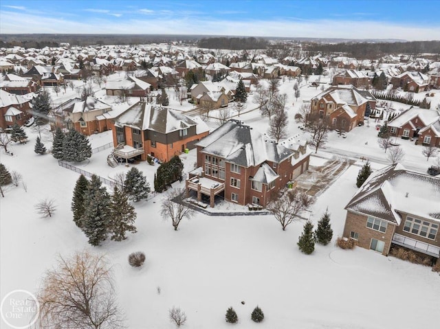 view of snowy aerial view