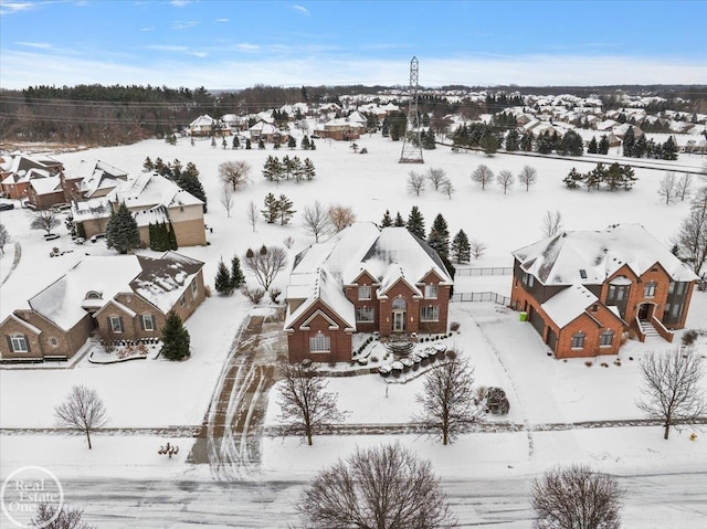 view of snowy aerial view