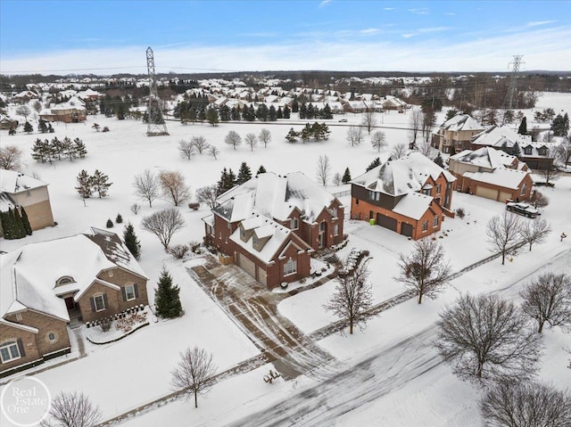 view of snowy aerial view