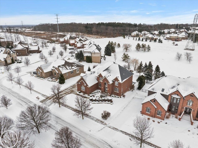 view of snowy aerial view