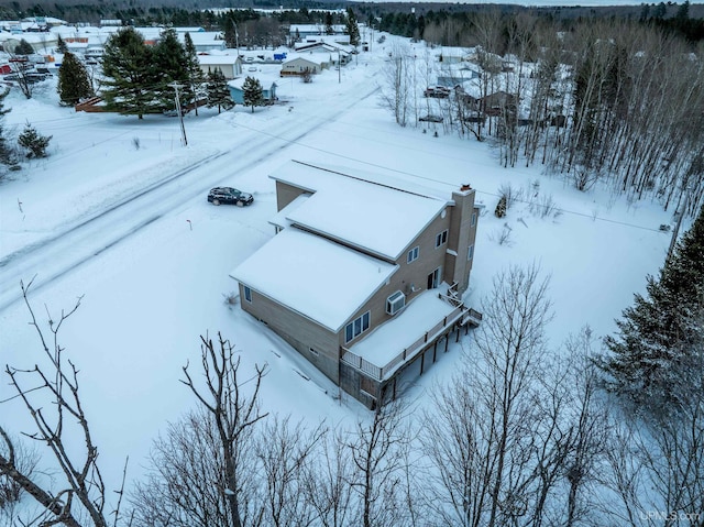 view of snowy aerial view