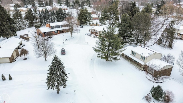 view of snowy aerial view