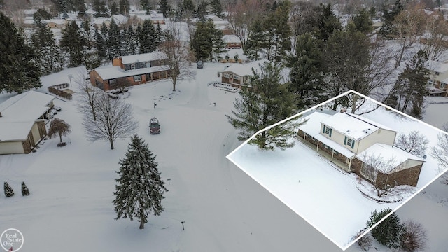 view of snowy aerial view