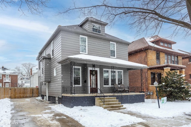 front facade with covered porch