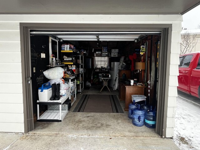 view of garage