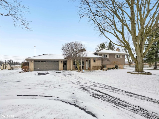 tri-level home with a garage