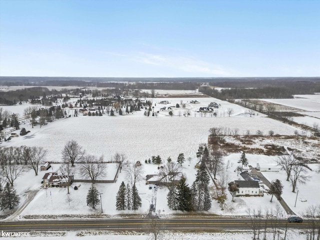 view of snowy aerial view