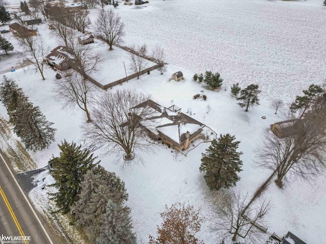 view of snowy aerial view