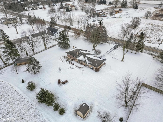 view of snowy aerial view