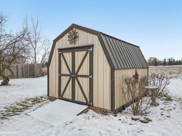 view of snow covered structure