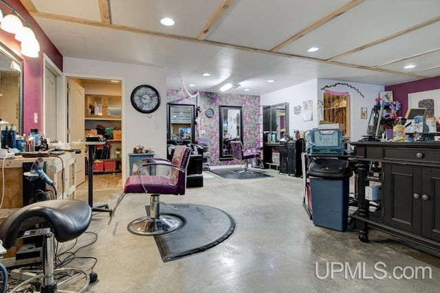 miscellaneous room with concrete flooring