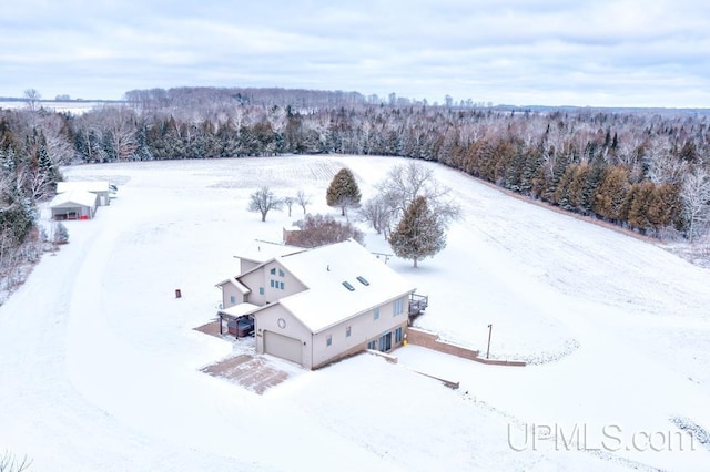 view of snowy aerial view