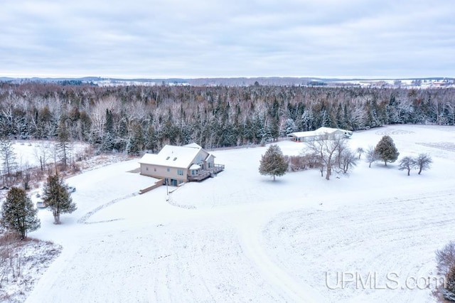 view of snowy aerial view