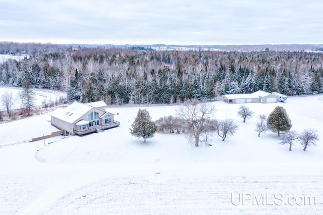 view of snowy aerial view