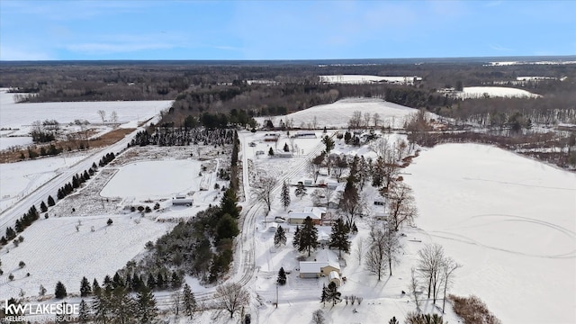 view of snowy aerial view