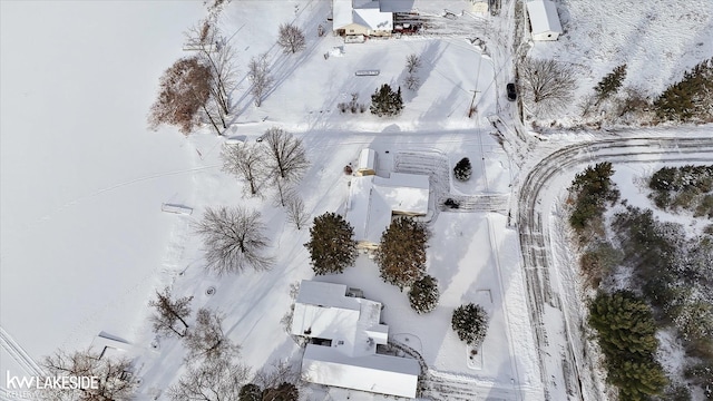 view of snowy aerial view