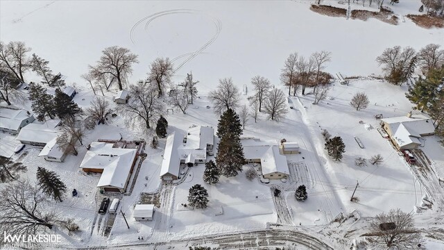 view of snowy aerial view