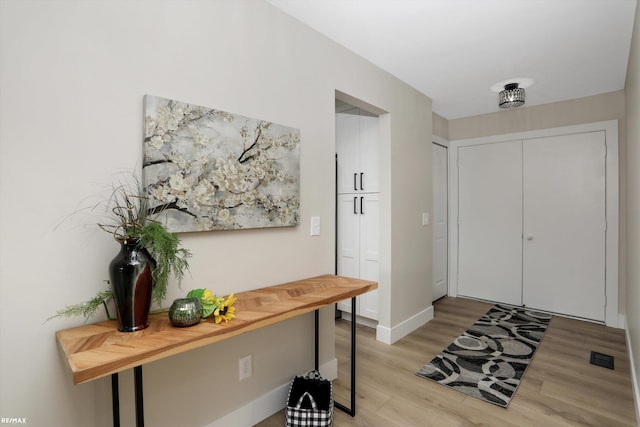 entryway featuring light hardwood / wood-style flooring