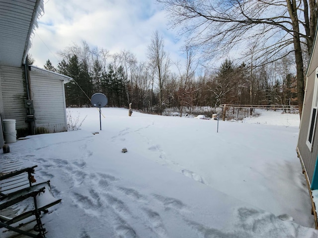 view of snowy yard