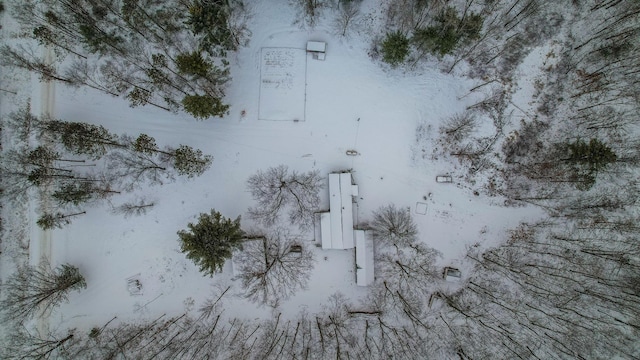 view of snowy aerial view