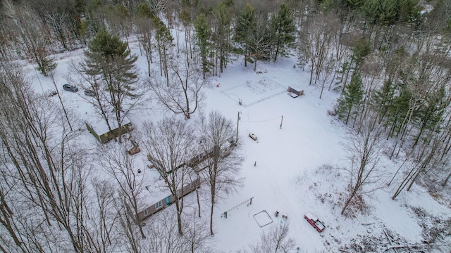 view of snowy aerial view