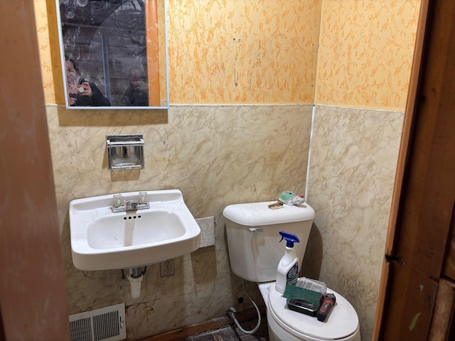 bathroom with sink and toilet