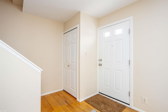 entrance foyer featuring light wood-type flooring