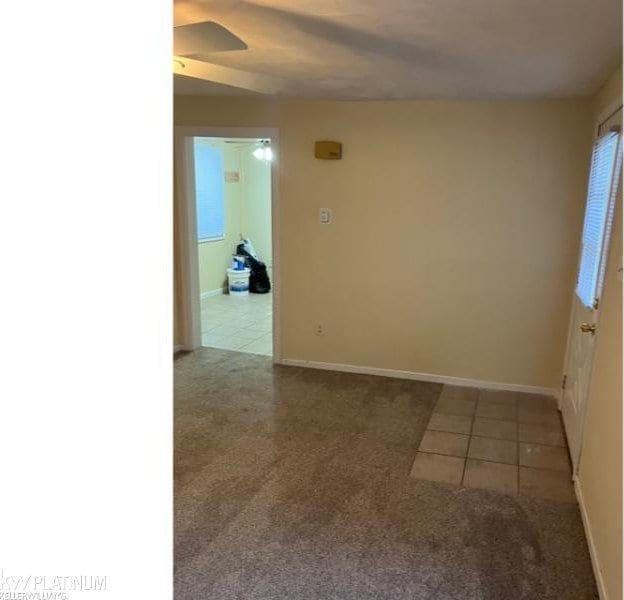 spare room featuring ceiling fan