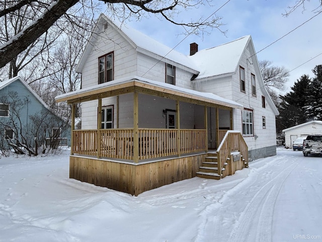 view of front of property with a porch