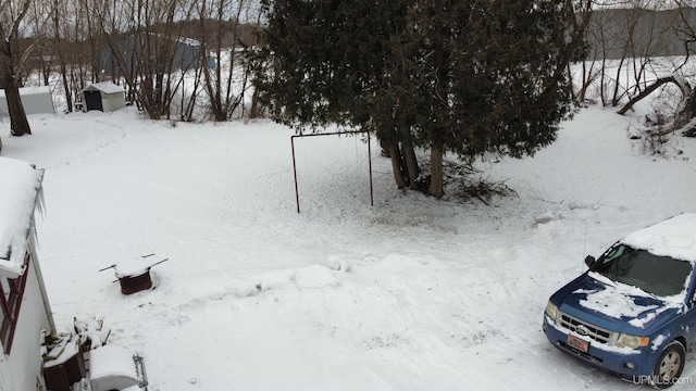 view of snowy yard