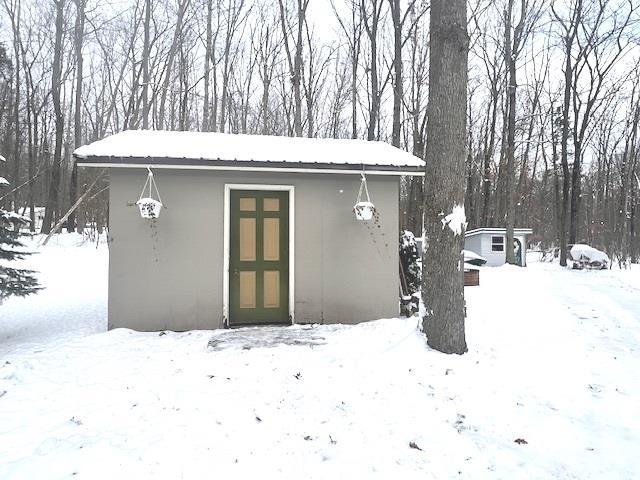 view of snow covered structure