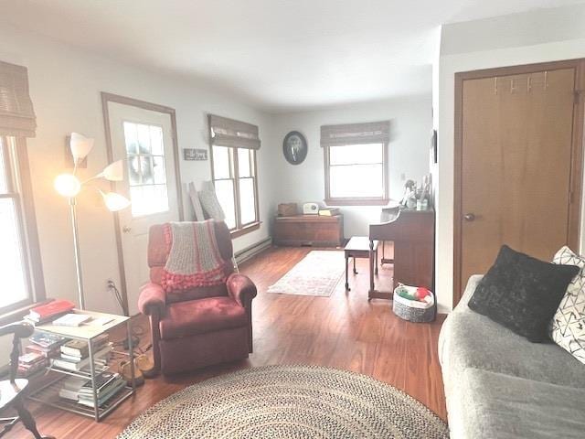 interior space featuring hardwood / wood-style flooring and a wealth of natural light