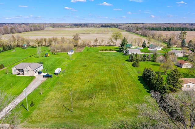 aerial view with a rural view