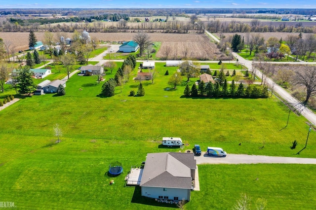 aerial view featuring a rural view